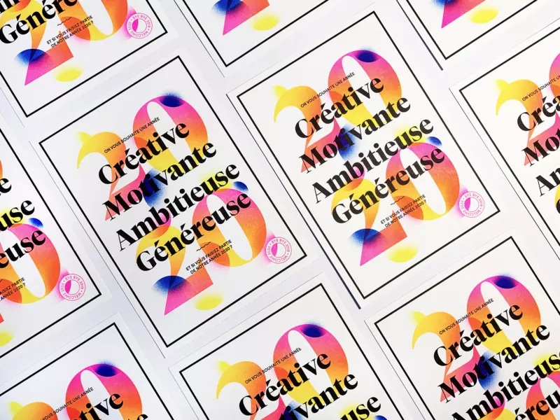 Cartes de vœux en risographie pour bien commencer 2020