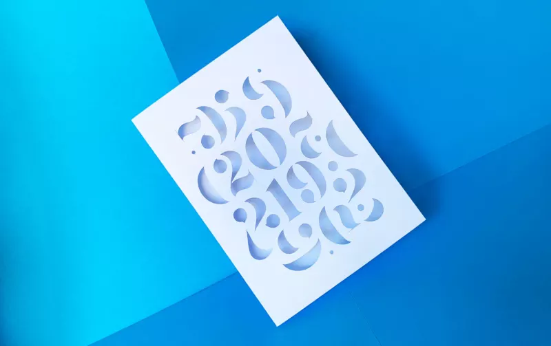 Vœux de Neon 2019, un jeu typographique modulaire