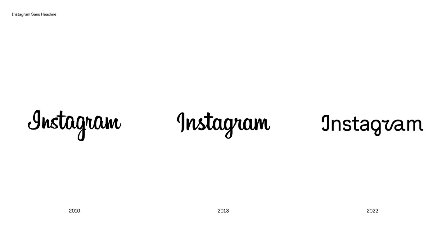 Instagram rebrand typography before after