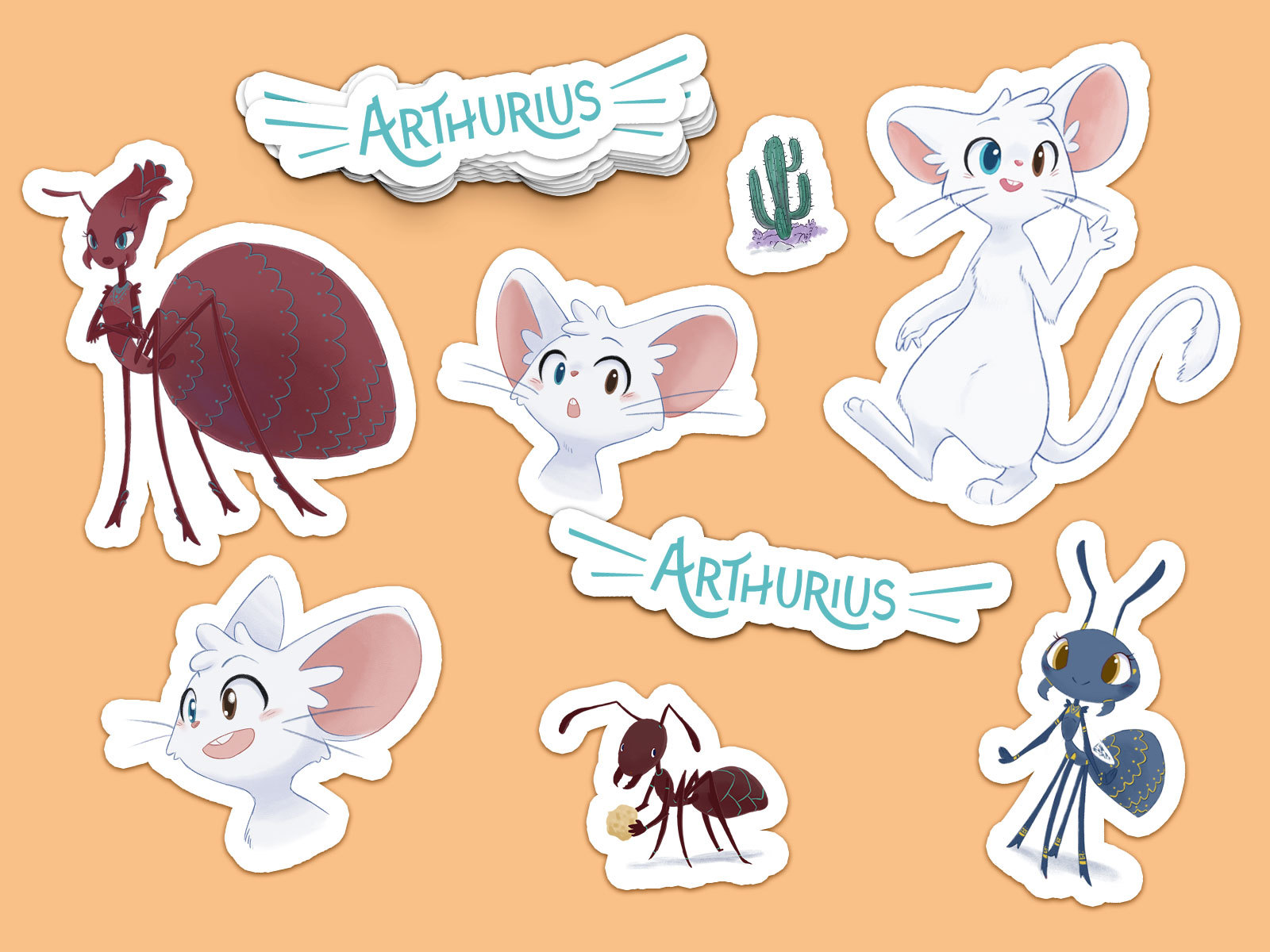 Mockup Arthurius Stickers
